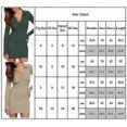 thumbnail image 4 of Women V Neck Long Sleeve Ribbed Bodycon Dress Fashion Slim Fit Mini Dresses, 4 of 4