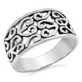 thumbnail image 1 of Oxidized Heart Filigree Love Promise Ring .925 Sterling Silver Band Jewelry Female Male Size 7, 1 of 4
