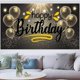thumbnail image 4 of Happy Birthday Backdrop Decorations Glitter Black and Gold Happy Birthday Party Banner Photography Background Birthday Decorations Party Supplies for, 4 of 4