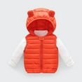 thumbnail image 2 of Girls Puffy Vest with Hood Bear Ear Sleeveless Lightweight Outerwear Jackets & Vests Winter Vest Little Girl 6-12 Months, 2 of 5