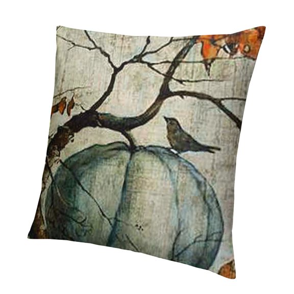 Throw Pillow Covers Case White Autumn Pumpkins Fall Vine Watercolor Blue Gray Pumpkin Decorative Cases Cover Cushion Sofa Living Room Balcony Decor Pillow Cases