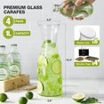 thumbnail image 2 of Set of 4 Glass Carafe with 8 Lids, 1 Liter /34oz Beverage Serveware Carafe, Beverage Pitcher Carafe Set for Mimosa Bar, Brunch, Cold Water, Juice, Mi, 2 of 6