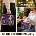 thumbnail image 5 of Xixirimido Quilted Bible Cover Case for Women Men Large Carrying Bag Book Tote Bags with Handle Bible Study Supplies Christian Gifts, Gothic Skulls Pink Roses Pattern, 5 of 7