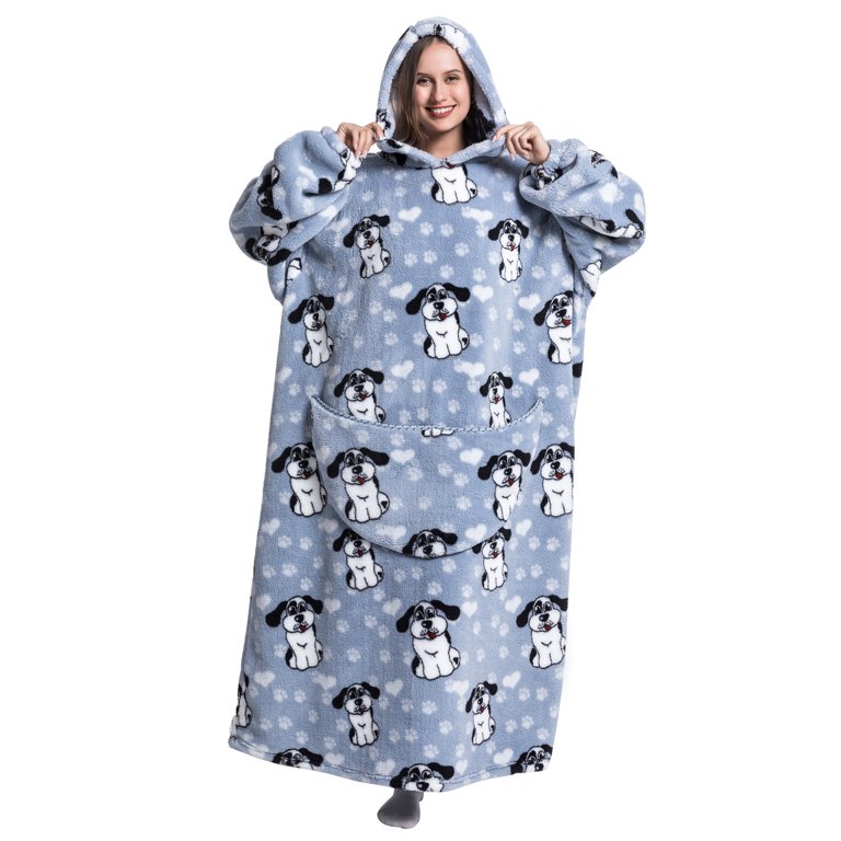 Oversized Blanket Hoodie for Adults, Wearable Blanket Adult Winter Warm  Plush Soft Hoodie Blanket with Front Pocket, Extra Long Hooded Sweatshirt  for Women Men - Walmart.com