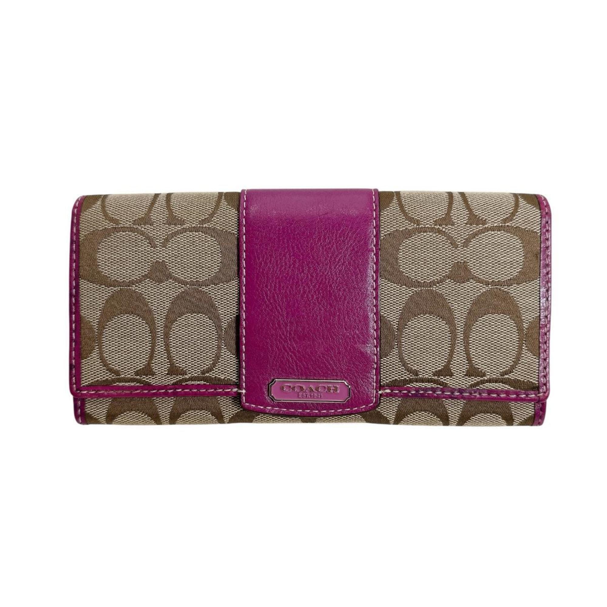 COACH 73738-V5CRR Smooth Leather Slim Accordion Zip Carnation