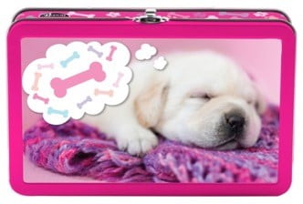 Find It Tin Metal Pencil Box Sleepy pupply