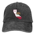 thumbnail image 3 of LNWH Baseball Cap, Adjustable Size for Running Workouts and Outdoor Activities All Seasons, California Map Bear Flag - Black, 3 of 8