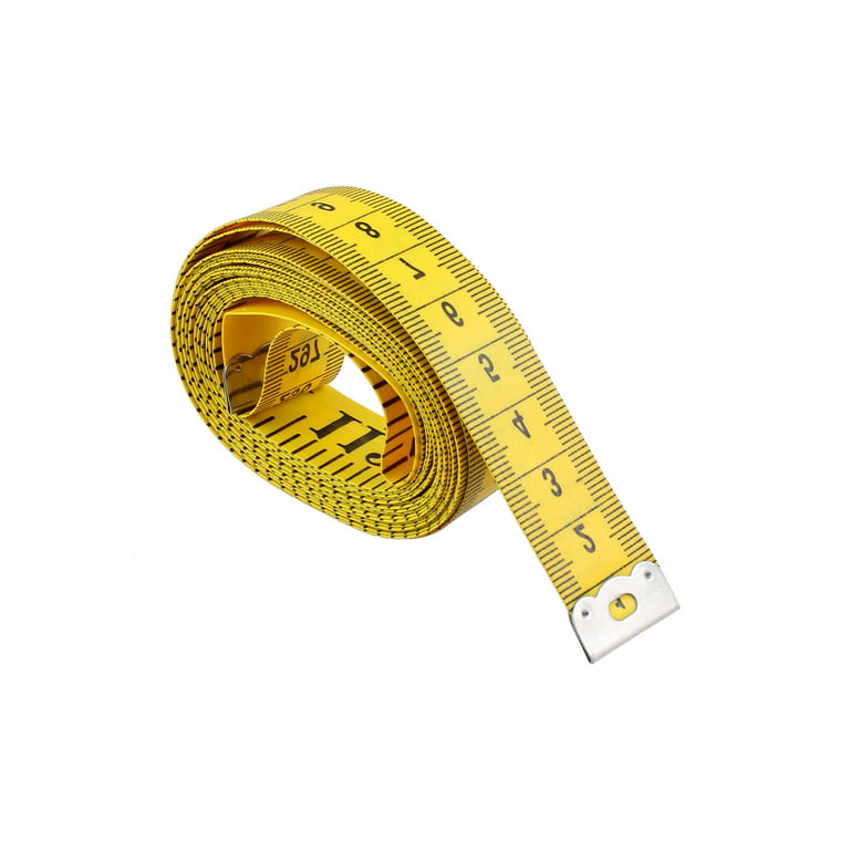 2pcs Self Adhesive Tape Measure 100cm Start from Middle Steel Ruler Tape,  Yellow