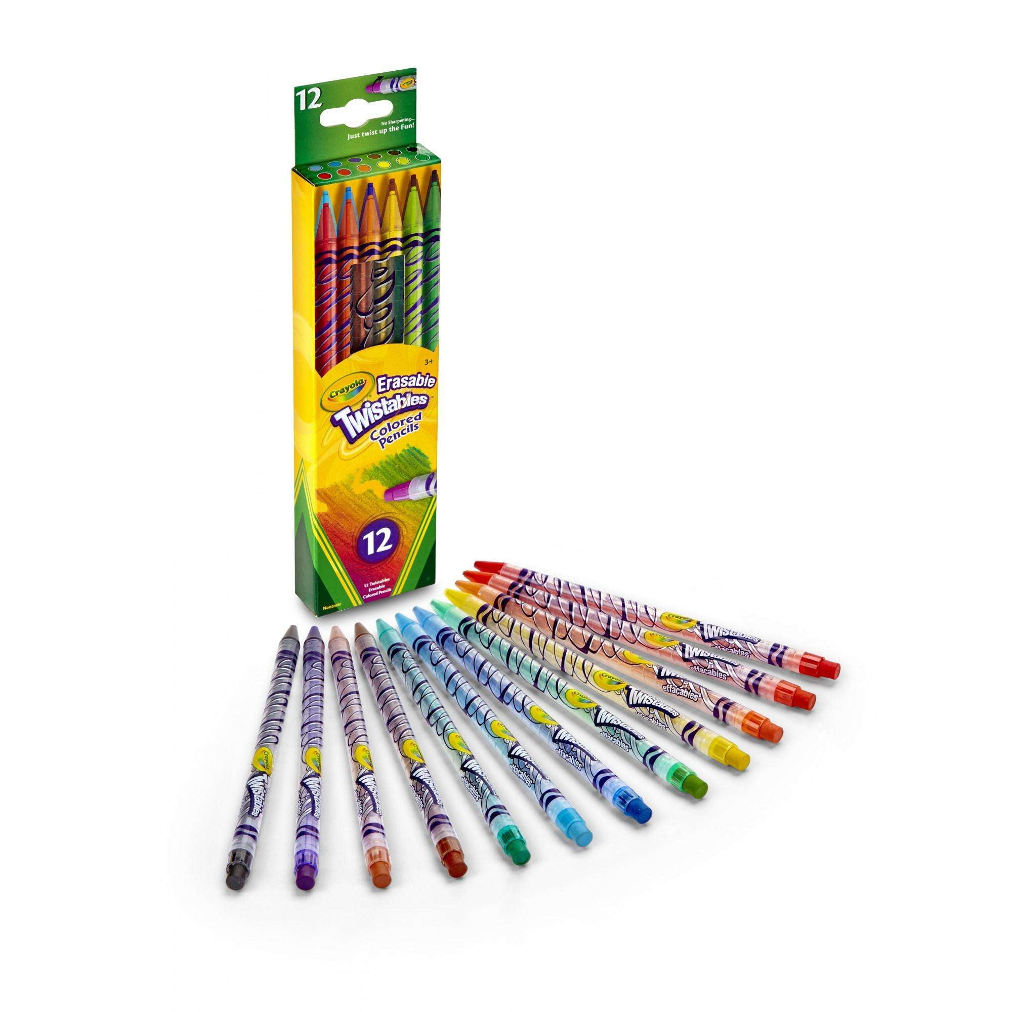 Crayola Erasable Twistables Colored Pencils, 12 Count, School Supplies