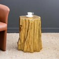 thumbnail image 6 of GZXS Modern Tree-Trunk Shaped Accent Stool - Antique Gold Distressed Decorative Side Table, Magnesium Finish, No Assembly, 13.5"L x 13"W x 20"H, 6 of 7