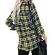 thumbnail image 4 of Blusa Cuello vuelto Tapeta Cordón delantero Casual Rejilla suelta Tops para mujer Amarillo XL, 4 of 6