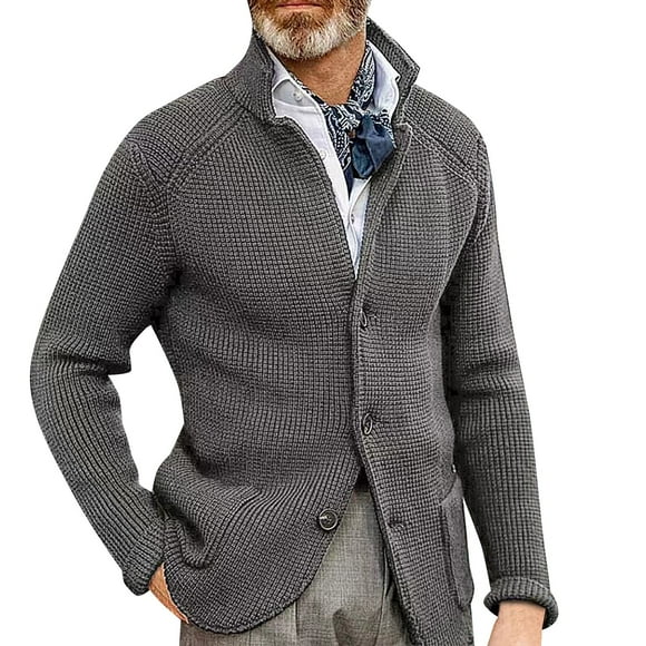 snowsong Womens Blazer Jackets For Women Men's Stand Collar Wool Coat Thick Needle Thickened Suit Sweater Coats For Women Grey 4XL