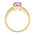 thumbnail image 2 of 2.7ct Cushion cut - Solitaire with Accents - Simulated Amethyst - 18k Yellow Gold - Engagement Ring, 2 of 6