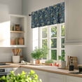 thumbnail image 5 of Moths Valances for Windows Abstract Retro Blue Green Moon Moth Stars Light Leaf Blue Valance Curtains Rod Pocket Bathroom Small Window Treatments for Kitchen Living Room Bedroom, 54"x18", 5 of 7
