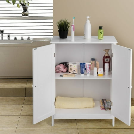 cabinet floor bathroom cupboard gymax shoe double door storage kitchen