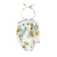 thumbnail image 3 of Kmbangi Tie-up Flower/Lemon/Leopard/Flamingo/Leaf Print Halter Swimsuit, 3 of 9