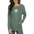 thumbnail image 3 of JuneFish Womens Casual T Shirts Long Sleeve Blouses Tunic Tops with Pockets (SunFlower), 3 of 5