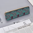 thumbnail image 5 of Goofa Snake And Rose Pattern Pencil Case Portable Stylish Triangle Pencil Pouch with Zipper Leather Cosmetic Pouch Bag Makeup Cosmetic Pencil Pouch, 5 of 9