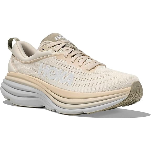 Hoka Men's Bondi 8 Running Shoes, Oat Milk/Barley, US 15 Medium