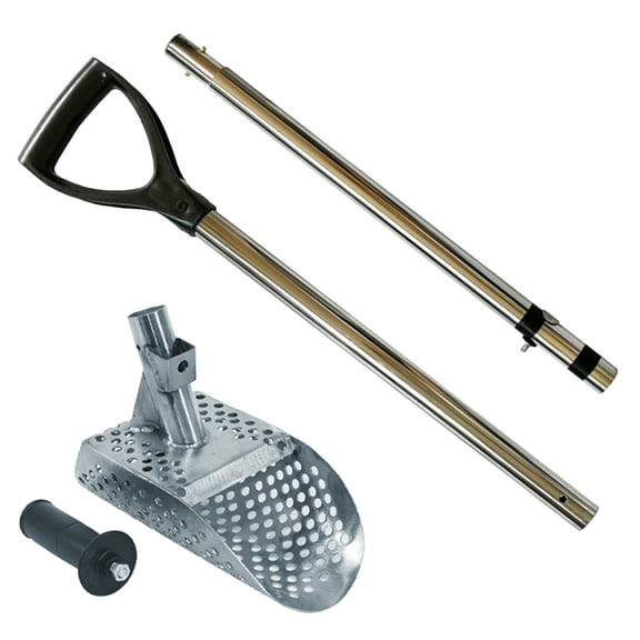 Dune Scoops Poseidon 10 x 5 Stainless Metal Detector Sand Scoop Round Holes and Handle