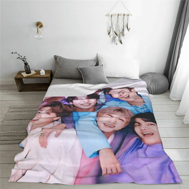 Kpop Bts Fleece Blanket Super Soft Cozy Throw Blanket 50