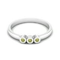 thumbnail image 1 of Tiny Round Shape Lemon Quartz Stackable Women Ring 925 Sterling Silver Delicate Jewelry, 1 of 3