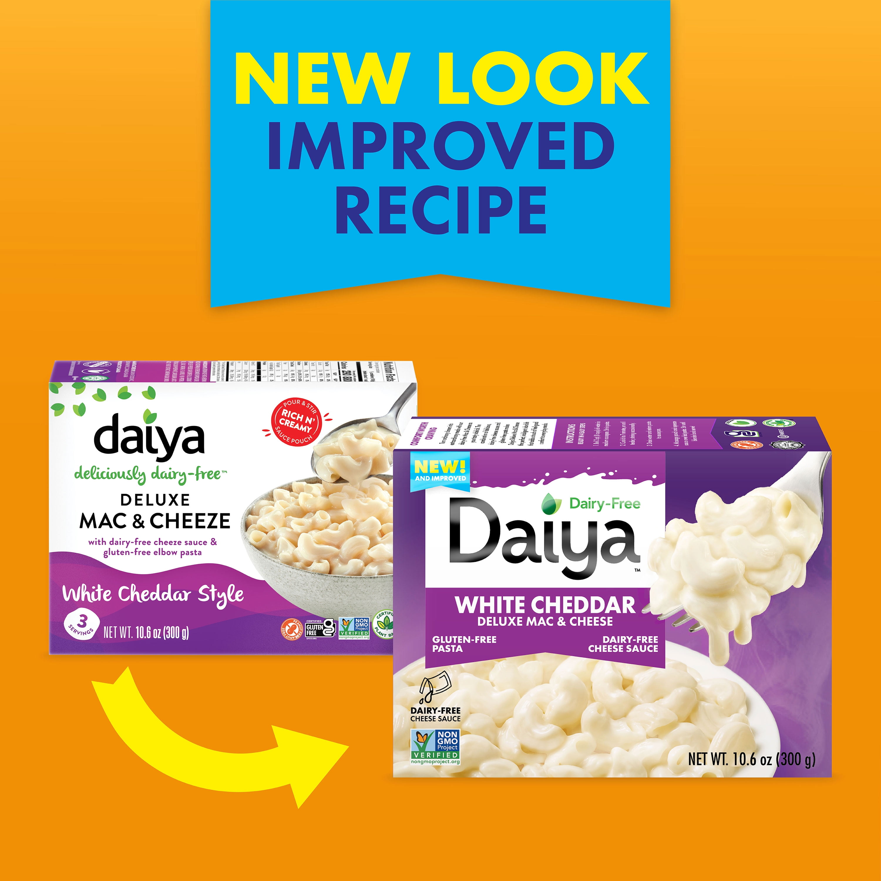(3 pack) Daiya Dairy Free Gluten Free Deluxe White Cheddar Mac and Cheese, 10.6 oz (Shelf Stable)