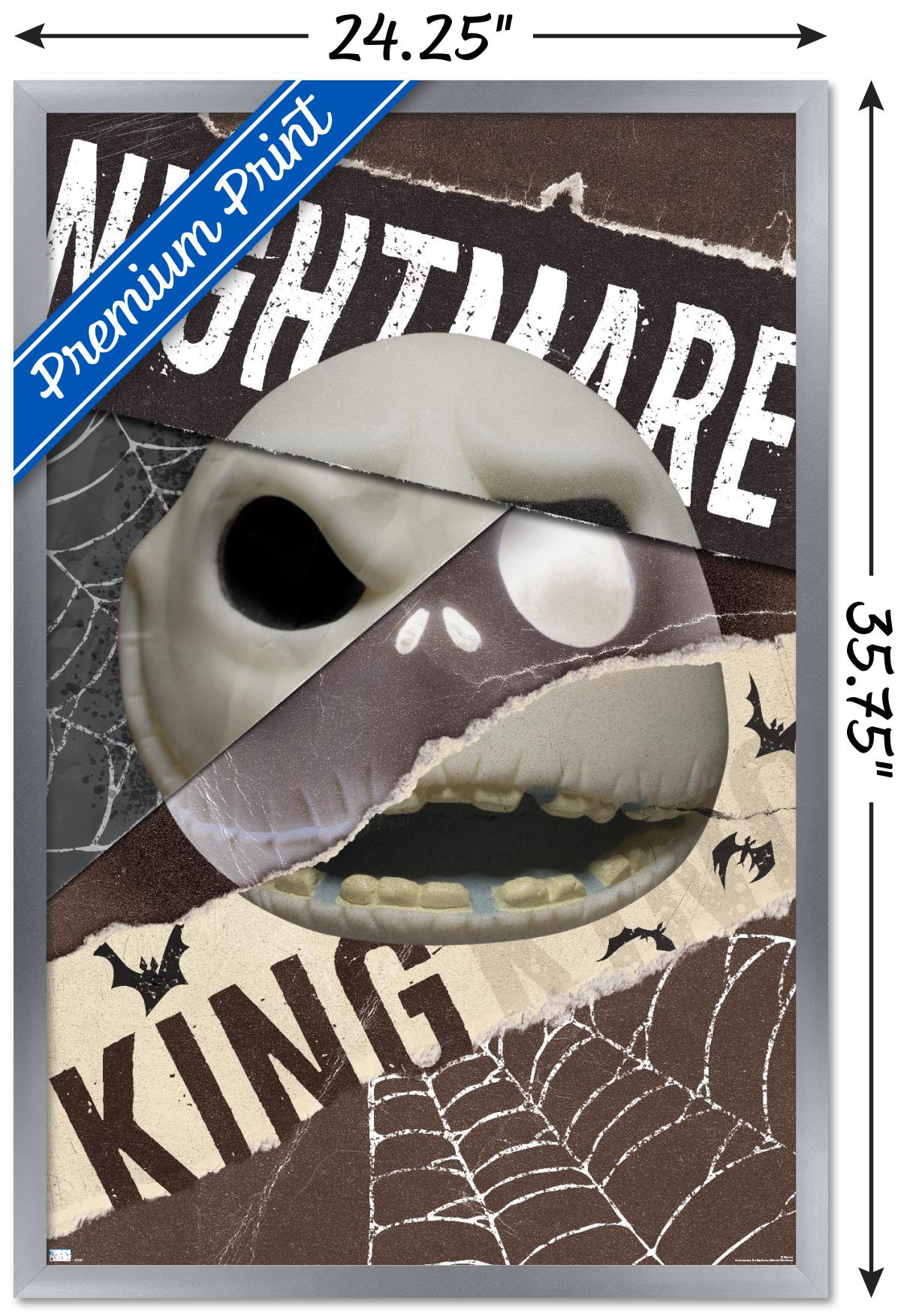 Disney Tim Burton's The Nightmare Before Christmas - Distorted Jack Wall Poster, 22.375" x 34" Framed