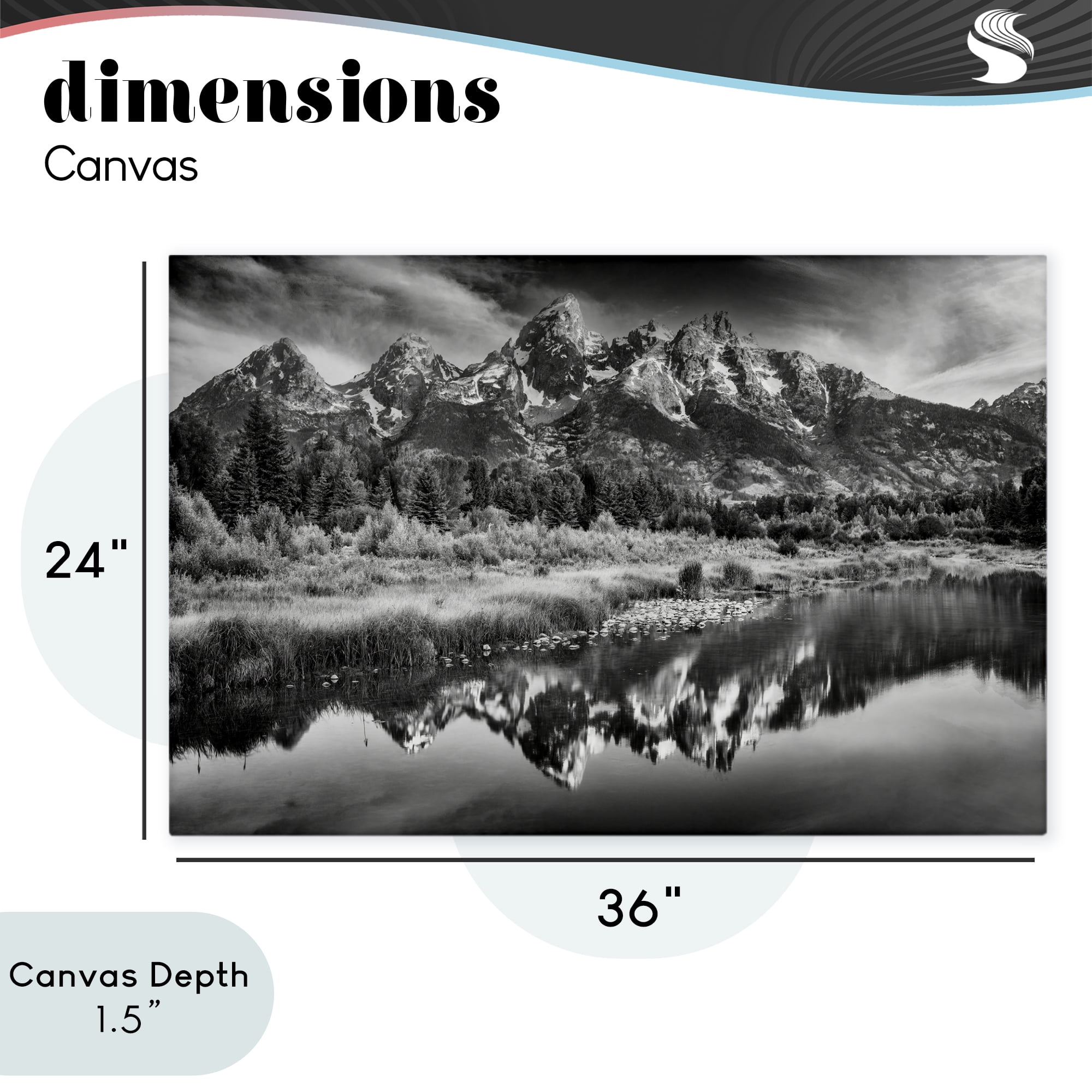 Stupell Industries Teton Mountain Reflections Canvas Wall Art, design by Rick Berk