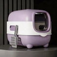 thumbnail image 2 of Fully Enclosed Cat Litter Box, Large Hooded Kitty Litter Pan with Flip-Top, Odor Control & Anti-Tracking, for Cats Up to 22 lbs, Detachable Design with Scoop, 4 Colors, 2 of 8