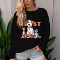 thumbnail image 2 of Women's 330g 100% Cotton Pet Dog Pattern Dropped Shoulder Crew Neck Sweatshirt, 2 of 15