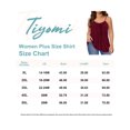 thumbnail image 3 of TIYOMI Womens Plus Size Camisole Wine Red Crewneck Adjustable Strappy Summer Spaghetti Strap Tank Tops Beach Pleats Design Casual Solid Color Cami Sexy Loose Fits Vest XL 14W 16W, 3 of 3