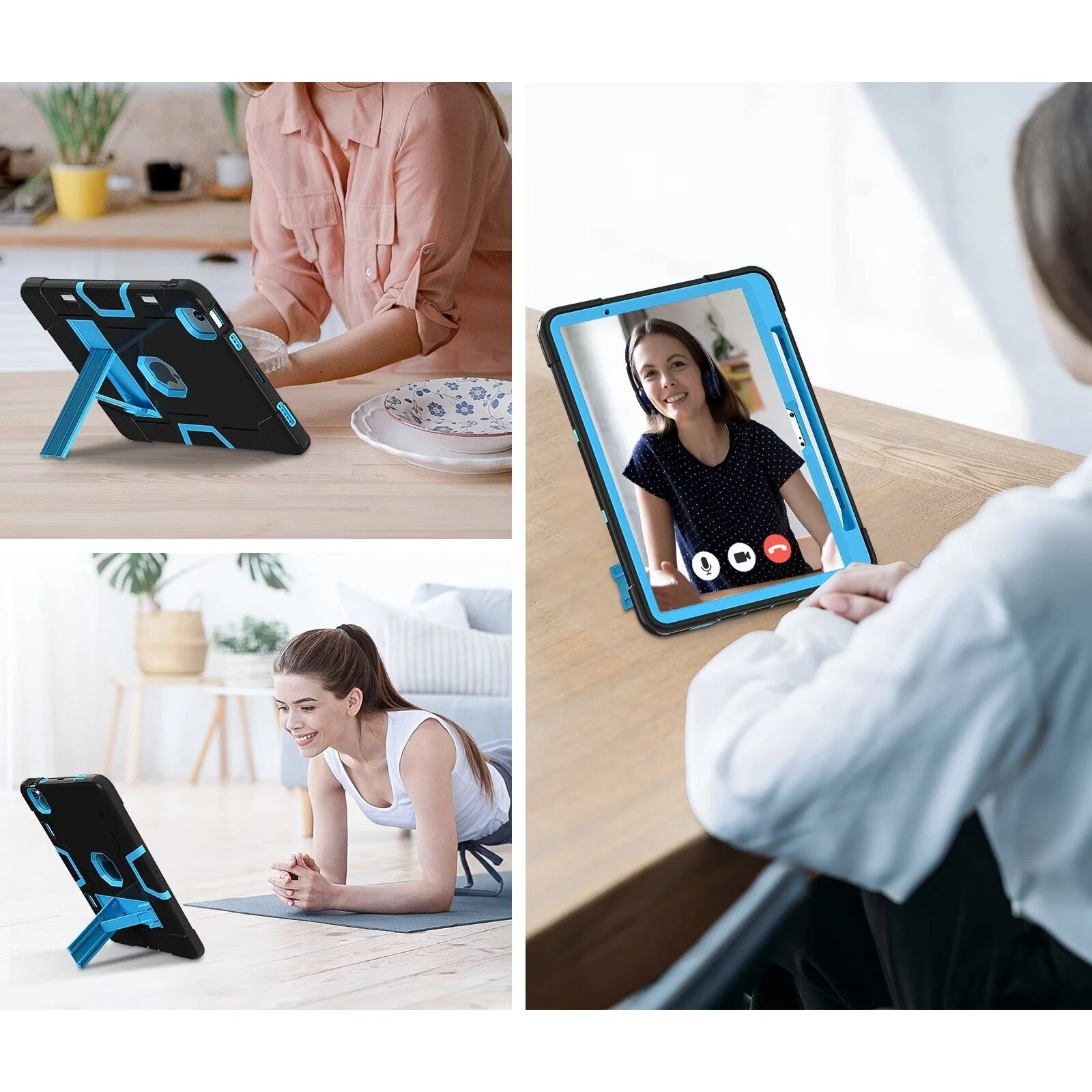 SOATUTO Case for iPad Air 13 Inch (M4/M3/M2) 2026/2025/2024, [Built-in Pencil Holder] Heavy Duty Shockproof Rugged Protective Case for 13 inch iPad Air (2026/2025/2024 Version), Black/Blue