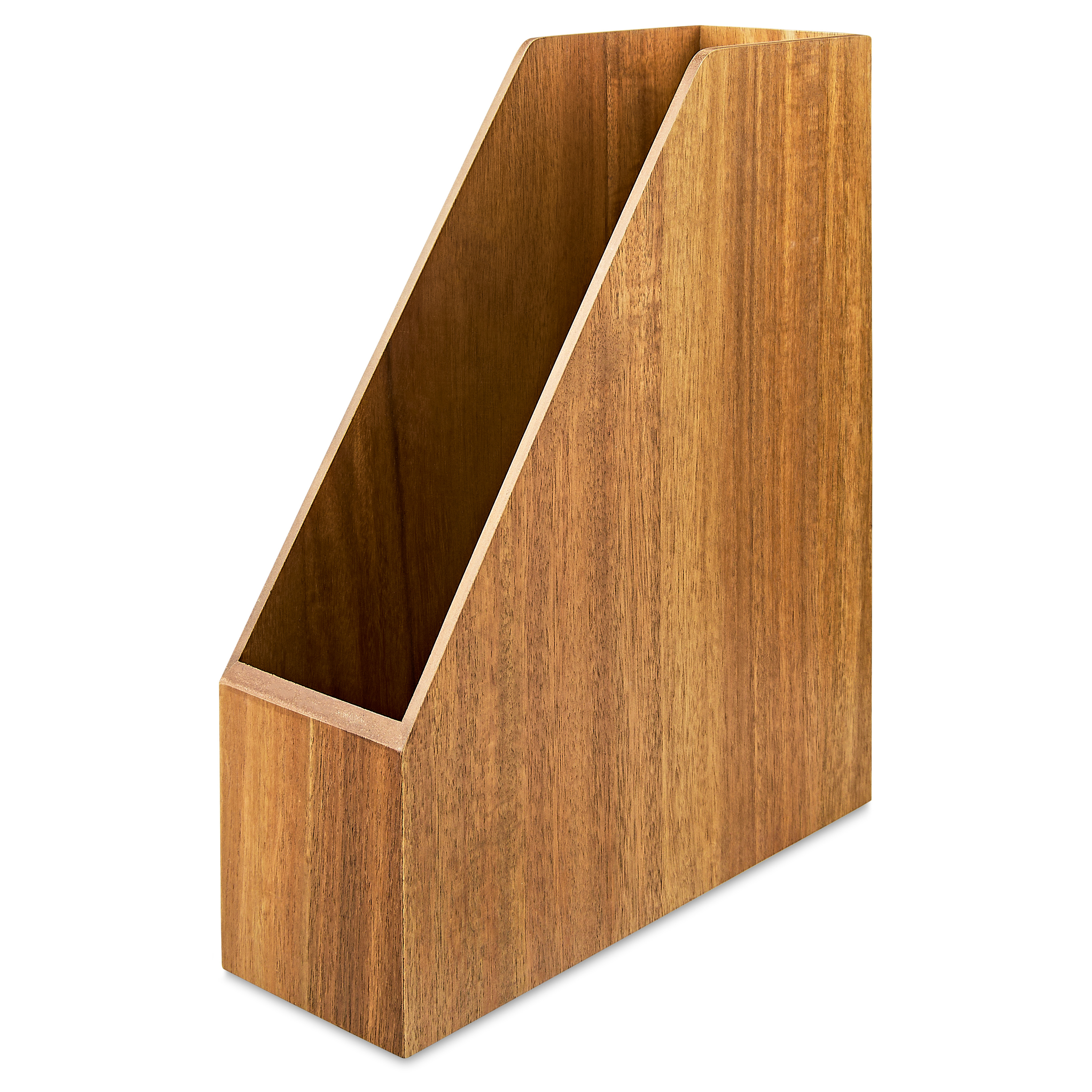 Pen+Gear Acacia Wooden Magazine Holder for Desktop Organizers