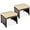 Brown/Beige, variant on ZOPan Set of 2 Wicker Ottomans, Multipurpose Outdoor Furniture for Patio, Backyard, Additional Seating, Footrest, Side Table w/Removable Cushions, Steel Frame - Gray/Cream