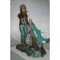 thumbnail image 6 of Nifao Girl feeding a dolphin and seals – Outdoor Bronze Fountain, Garden Water Feature, 28"L x 17"W x 37"H, 6 of 12