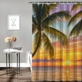 thumbnail image 2 of Autua Sunset Palm Trees Beach Shower Curtain Decoration with Hooks, Chic Modern Bathroom Decor 36"x72, 2 of 7