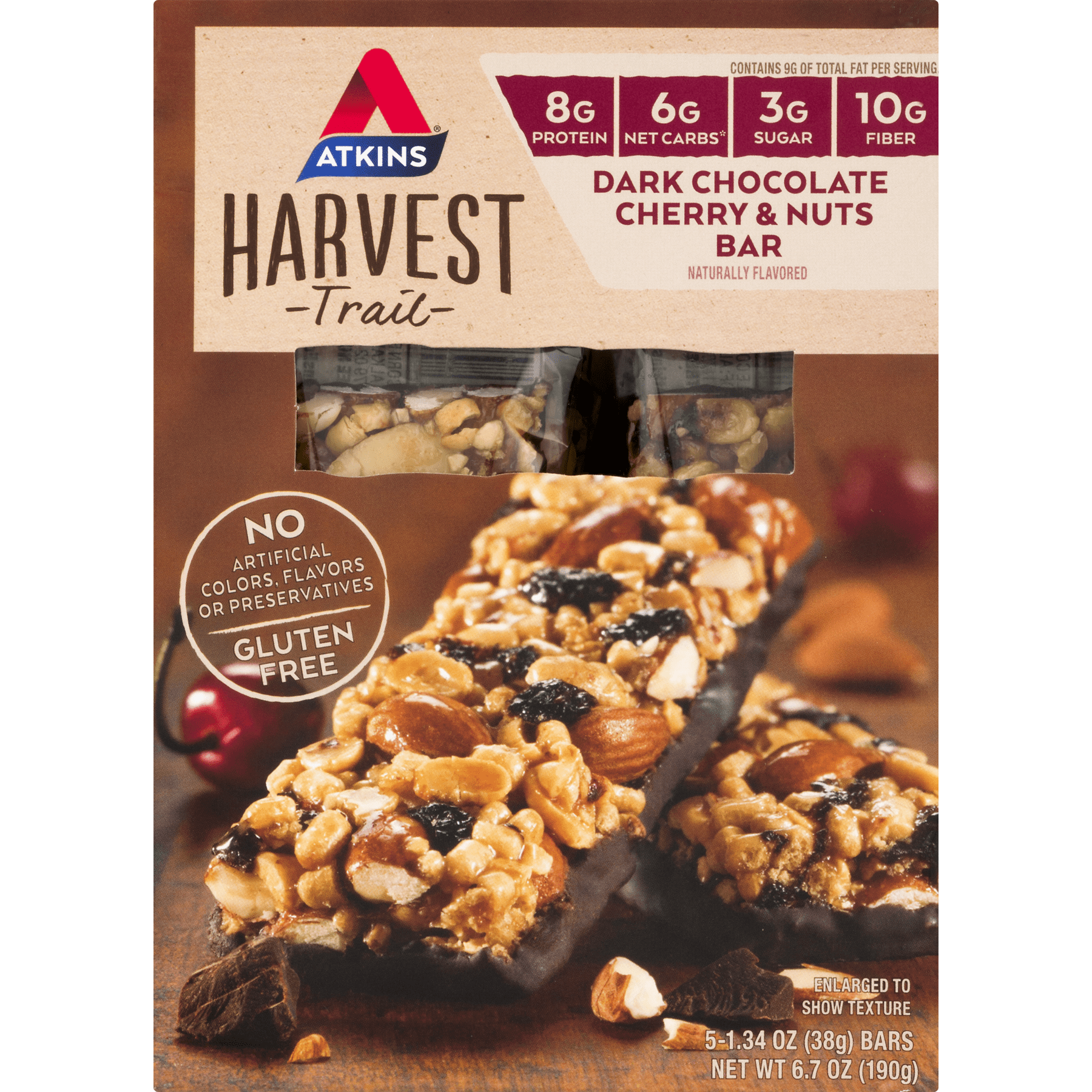 Atkins Harvest Trail Dark Chocolate Cherry & Nuts Bar 5 CT