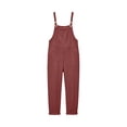 thumbnail image 4 of HBYJLZYG Women's Overalls Rompers with Four Patch Pockets and Adjustable Button Straps, Relaxed Fit Cotton Linen Blend Casual Summer Vacation Everyday Wear for Women, 4 of 7