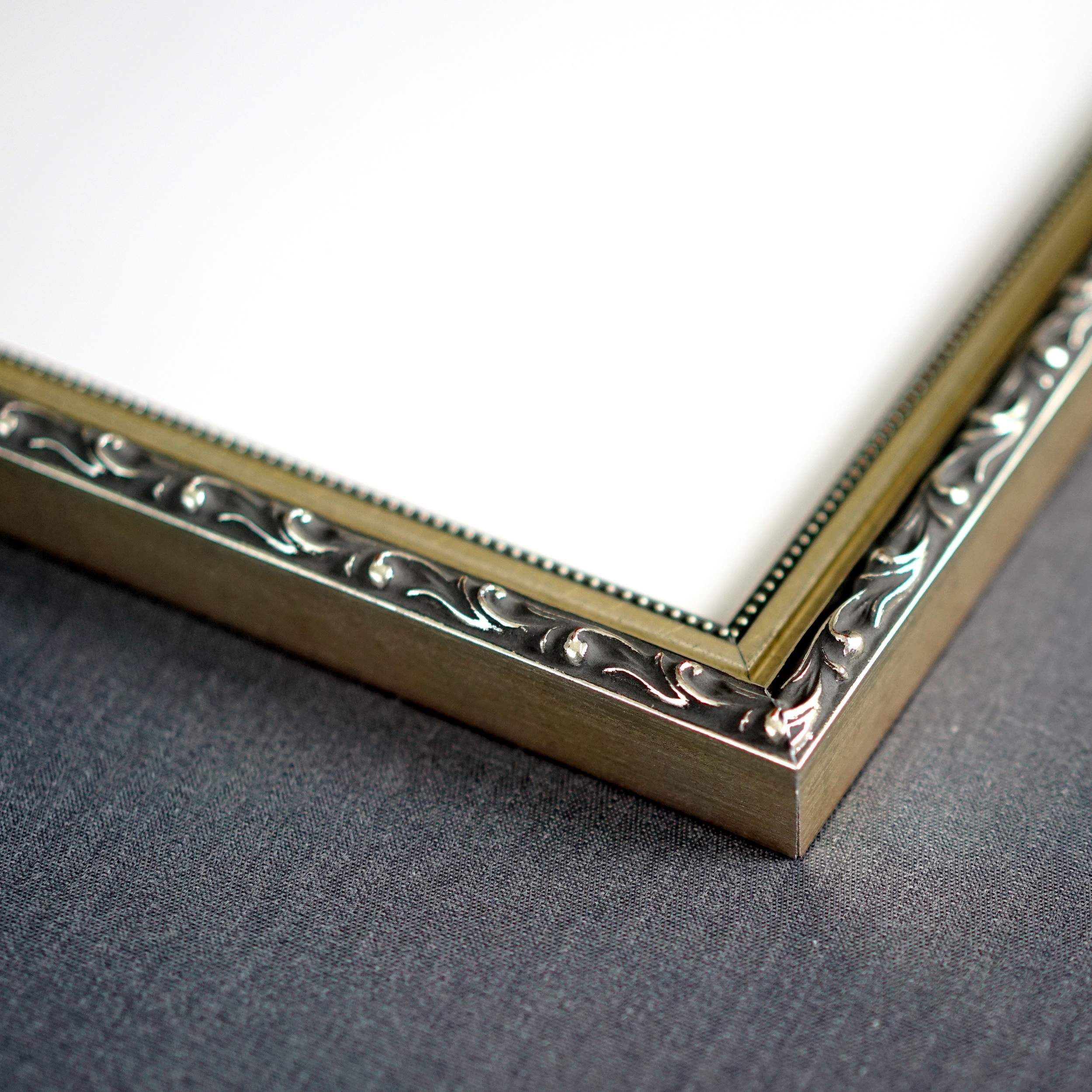 18x24 Frame Silver Solid Wood Picture Frame Width 1.125 Inches | Interior Frame Depth 0.375 Inches