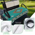 thumbnail image 5 of Golf Cart Seat Covers for 2 Seater,Teal Brown Boho Microfiber Cart Seat Towel Blanket,Abstract Aztec Tribe Ethnic Geometric Absorbent Breathable Non Slip Bench Seats Protector for Golf Course 51"x31", 5 of 9