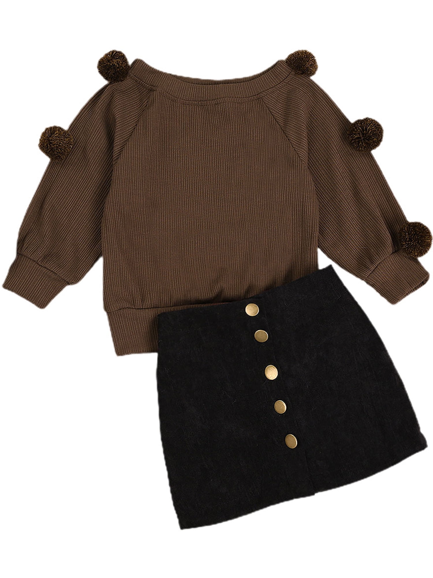 Toddler Girl Clothes AMMENGBEI Girl's Skirt Outfits Puff Sleeve