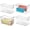 Pack of 4 (6 x 10 x 6), variant on Deep Plastic Office Storage Bins with Handles for Organization in Filing Cabinet, Closet, or Desk Drawers, Organizer for Notes, Pens, Pencils, and Staples - Clear - 4 Pack