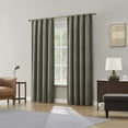 thumbnail image 2 of Sun Zero Medina 2-pack Woven Damask 100% Blackout Rod Pocket Curtain Panel Pair, Olive, 50"W x 84"L (2 Panels), 2 of 8