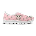 thumbnail image 4 of Whosucclay Women's Slip On Shoes,Cute Cartoon Owl Flat Shoes for Running, Fitness, Work, Walking.Casual Low Top Walking Shoes Lightweight Loafer Pink, 4 of 6