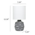 thumbnail image 4 of Simple Designs 13.78" Chic Glow Marble Inspired Ceramic Table Lamp With Fabric Shade,, For Bedroom, Office, Living Room, Compact Accent Lighting, Gray, 4 of 6