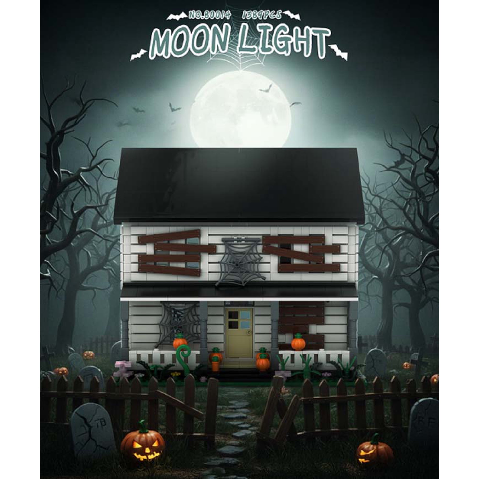 Remocguys Creepy Halloween Haunted Mansion Building Set Compatible with Lego Streetscape Model Table Decor Adult