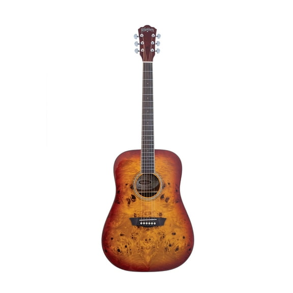 Washburn DFBDA Deep Forest Burl Dreadnought Acoustic Guitar - Amber Fade