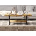 thumbnail image 4 of Coffee Table With Storage. Living Room Decor. Living Room Furniture. Couch Table for Apartment Decor. Home Furniture. Reclaimed Wood Look Sofa Table. Easy to Assemble, 4 of 4