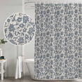 thumbnail image 5 of Light Blue Floral Shower Curtain Set, Waterproof Shower Curtains for Bathroom, Rustic Vintage Flowers Botanical Spring Washable Fabric Cloth Bath Curtain for Bathtub with Hooks 60x72 Inches, 5 of 6